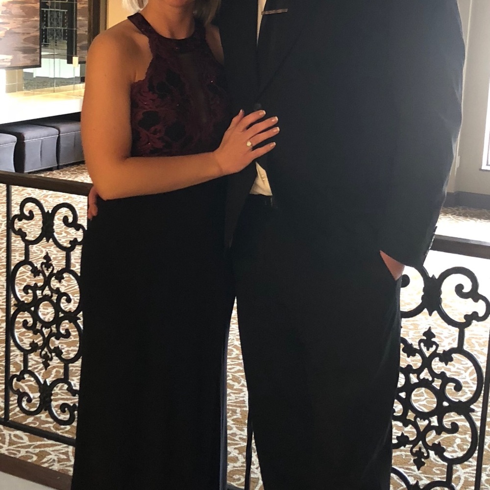 Black and red formal dress